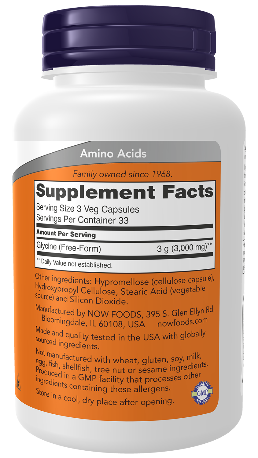 Glycine, 1000mg - 100 vcaps