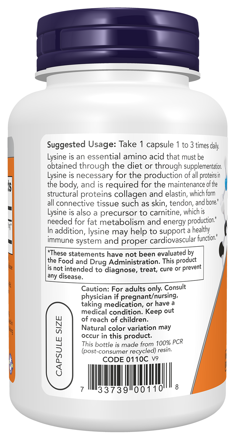 L-Lysine, 500mg - 100 vcaps