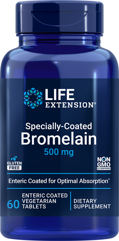 Specially-Coated Bromelain, 500mg - 60 enteric coated vegetarian tabs