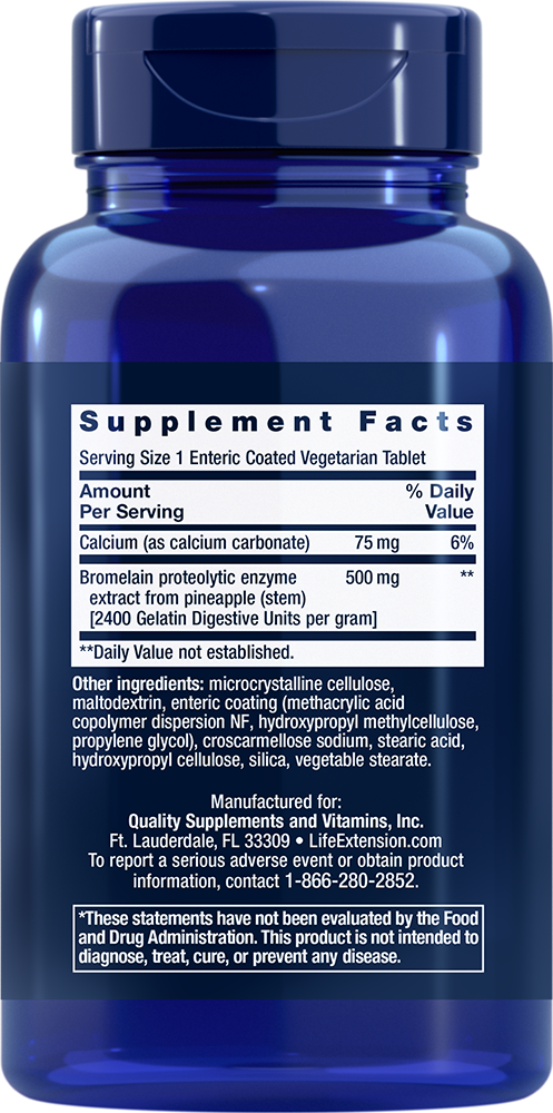 Specially-Coated Bromelain, 500mg - 60 enteric coated vegetarian tabs