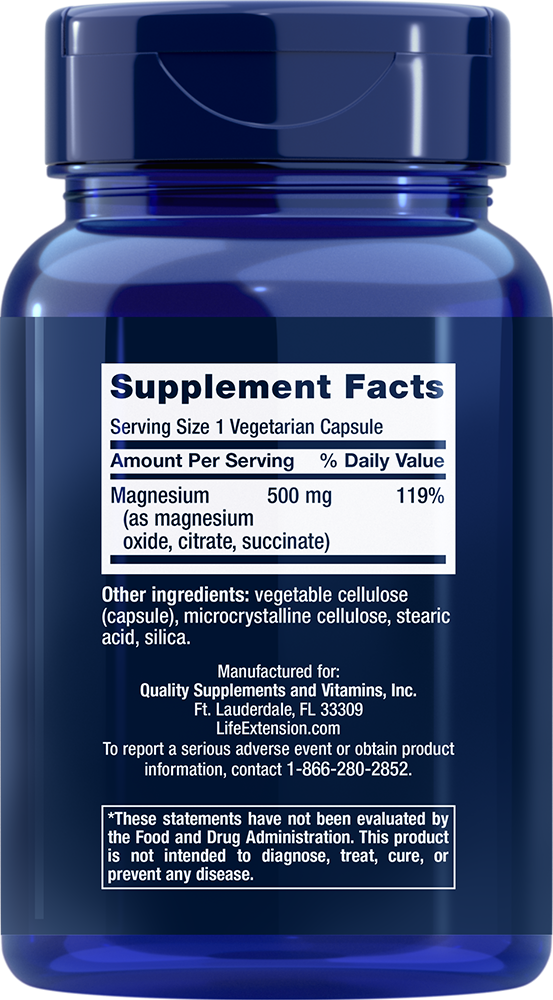 Magnesium Caps, 500mg - 100 vcaps