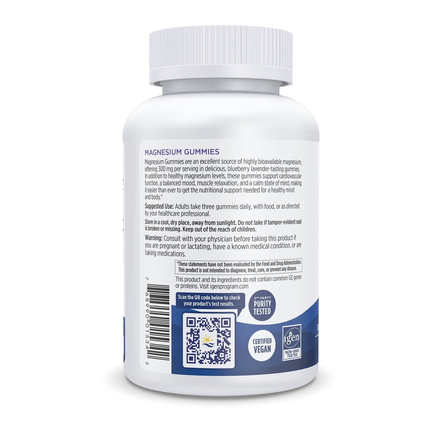 Magnesium Gummies, Blueberry Lavender - 60 gummies