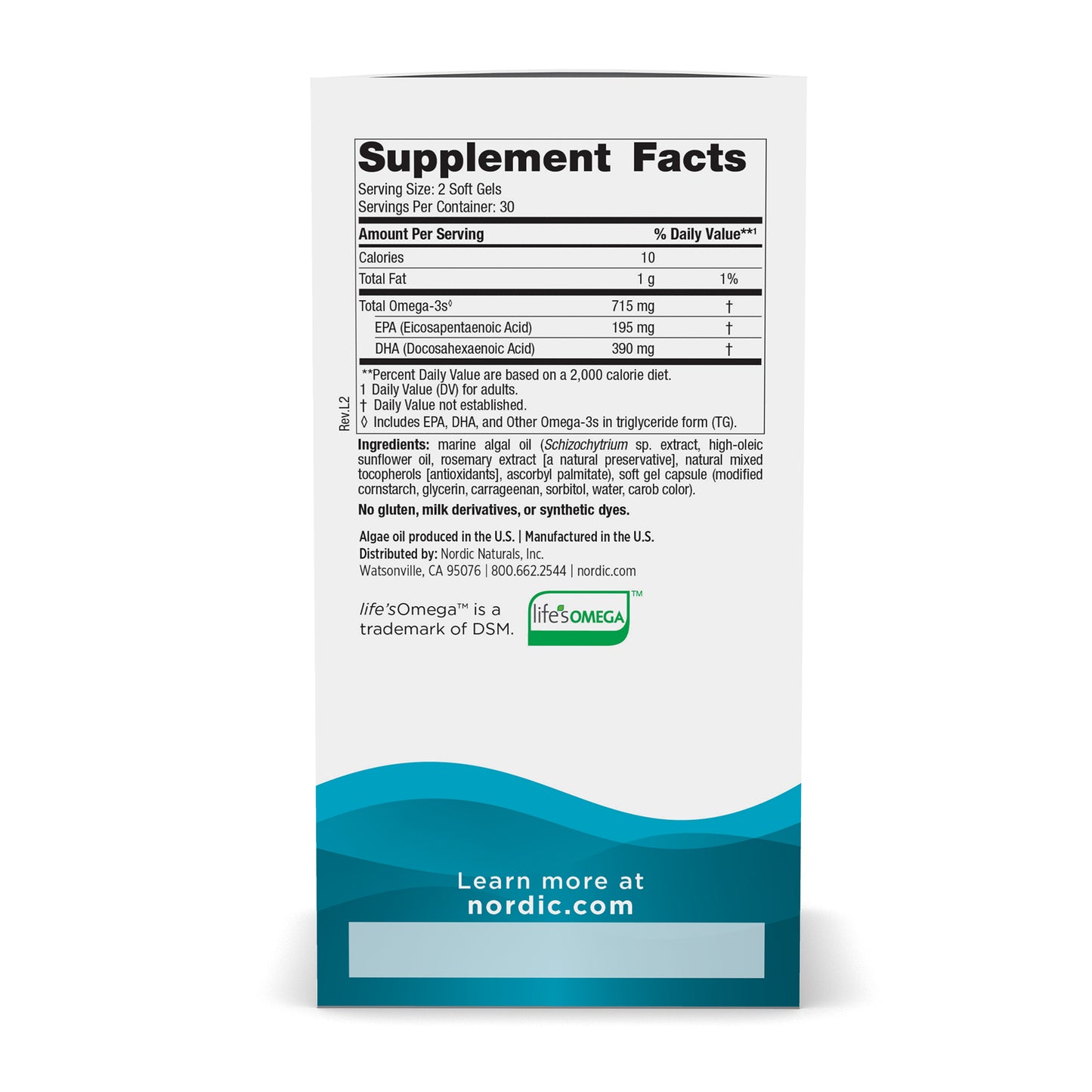 Algae Omega, 715mg Omega 3 - 60 softgels