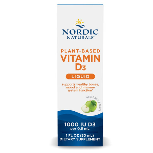 Plant-Based Vitamin D3 Liquid, 1000 IU Apple - 30 ml.