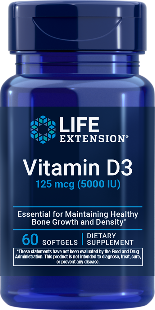Vitamin D3, 5000IU - 60 softgels