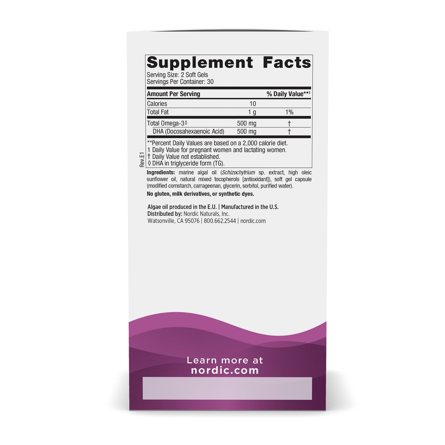 Prenatal DHA Vegan, 500mg - 60 softgels