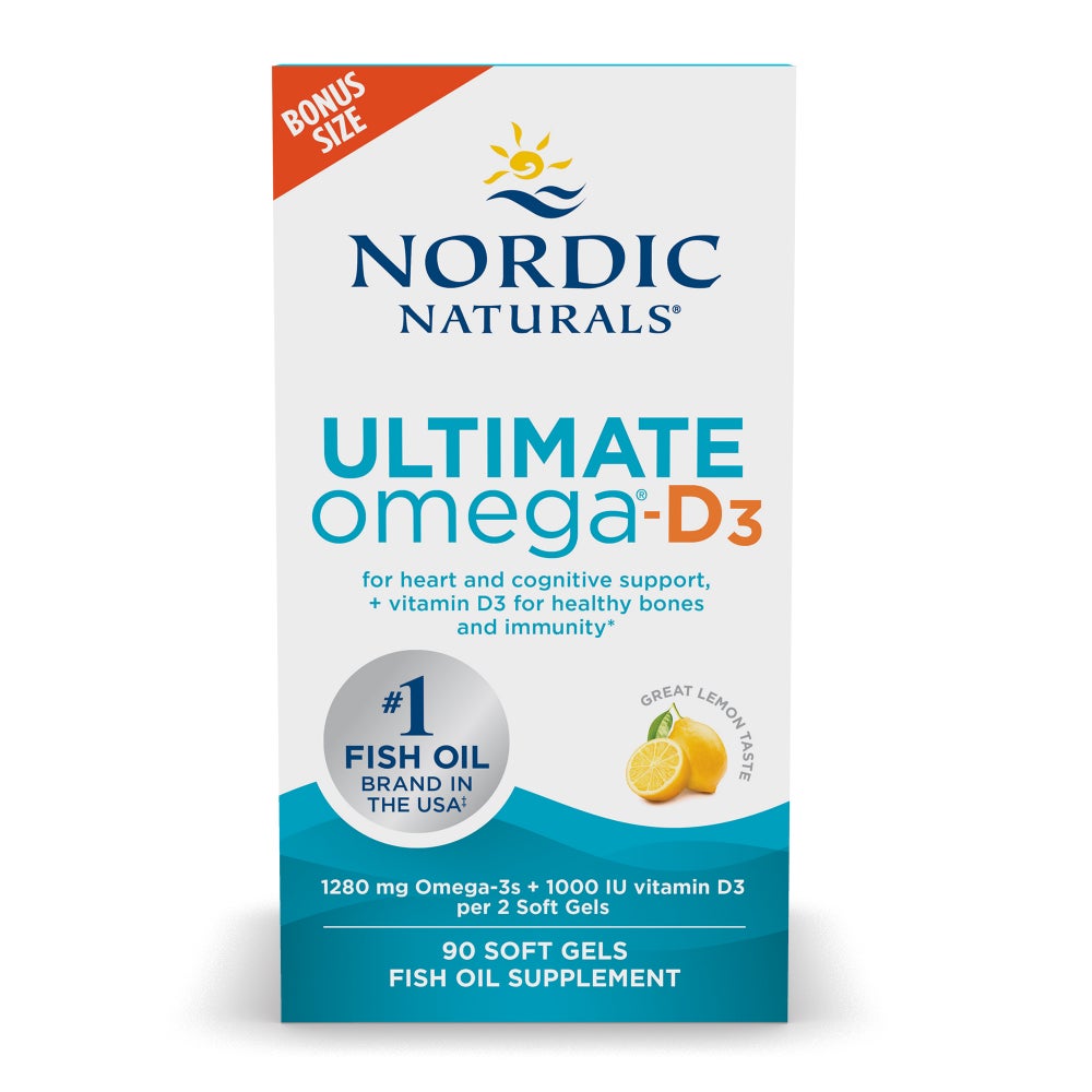 Ultimate Omega-D3 Fish Oil, 1280mg Lemon - 60 softgels