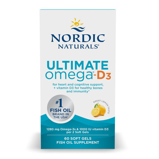 Ultimate Omega-D3 Fish Oil, 1280mg Lemon - 60 softgels