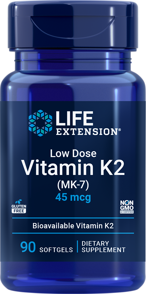 Low Dose Vitamin K2 (MK-7), 45mcg - 90 softgels