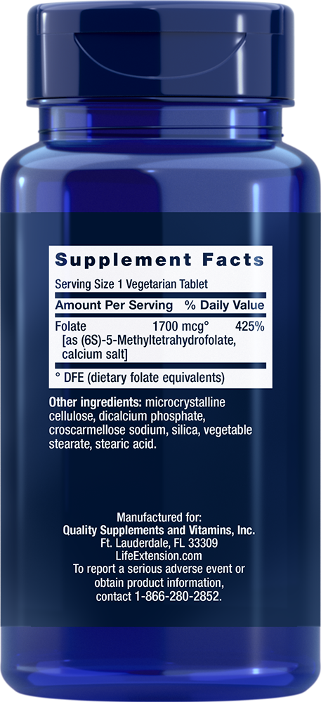 Optimized Folate, 1700mcg - 100 vegetarian tabs