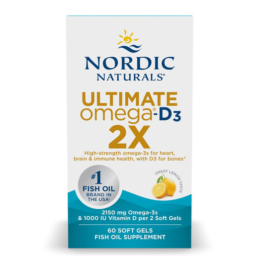 Ultimate Omega 2X Mini with Vitamin D3, 1120mg Lemon - 60 mini softgels