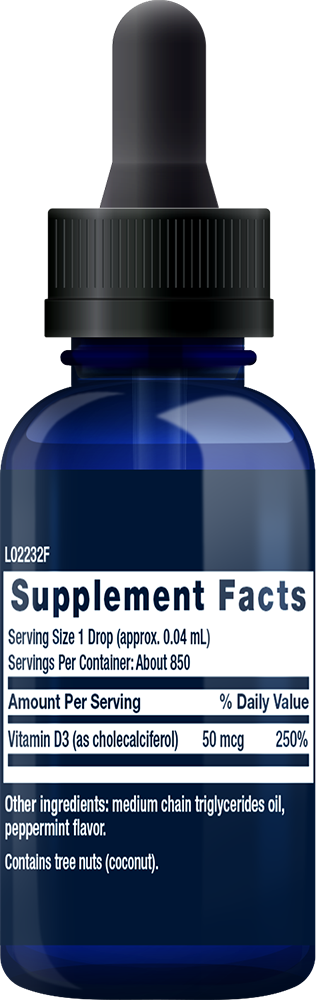 Liquid Vitamin D3, 50mcg (Mint) - 29 ml.