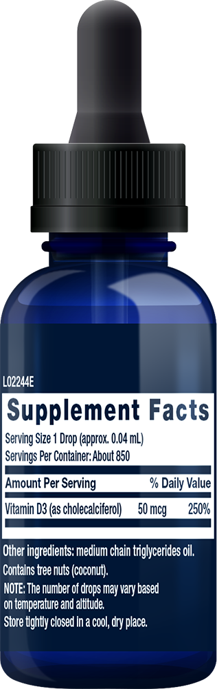 Liquid Vitamin D3, 50mcg - 29 ml.
