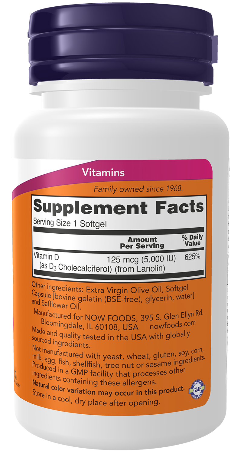 Vitamin D-3, 5000 IU - 120 softgels
