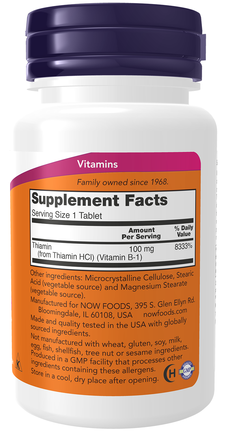 Vitamin B-1 Thiamine, 100mg - 100 tabs