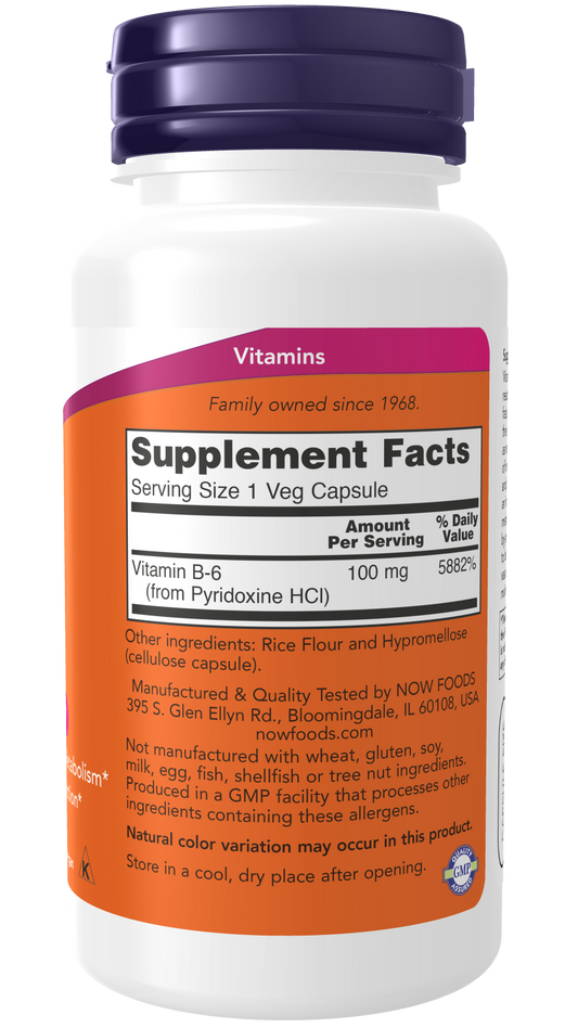 Vitamin B-6, 100mg - 250 caps