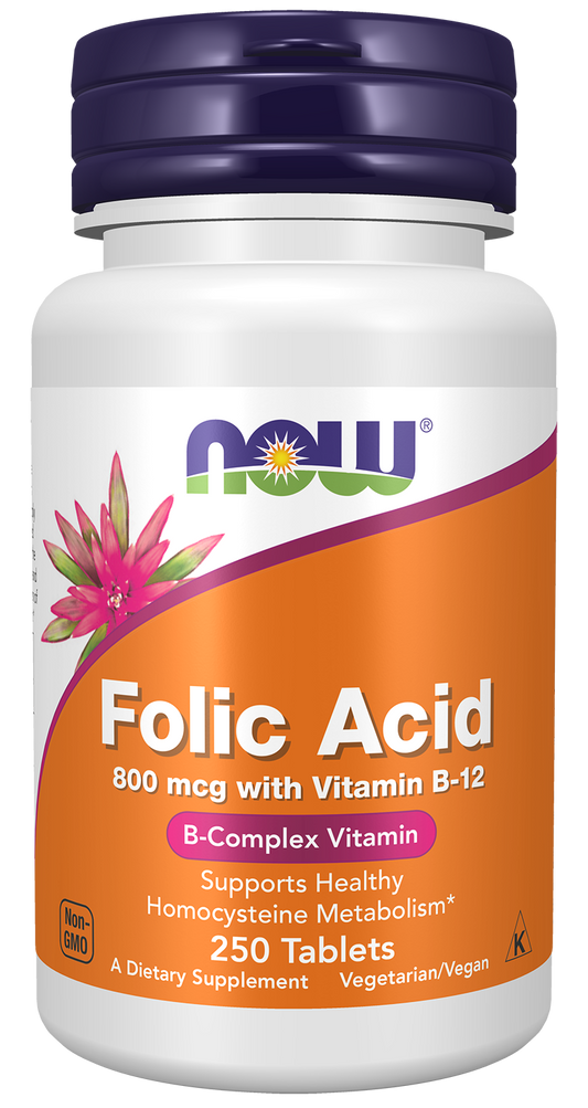 Folic Acid with Vitamin B12, 800mcg - 250 tabs