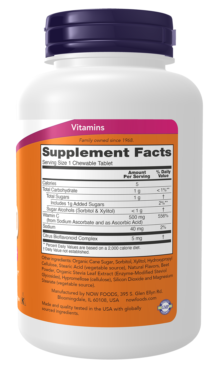 Vitamin C-500 Chewable, Cherry - 100 tabs