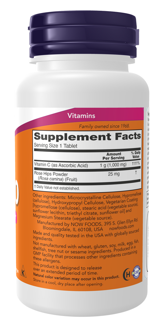 Vitamin C-1000 with Rose Hips - Sustained Release - 100 tabs