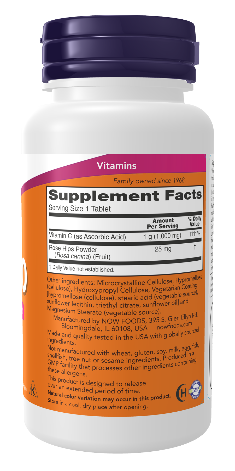 Vitamin C-1000 with Rose Hips - Sustained Release - 100 tabs