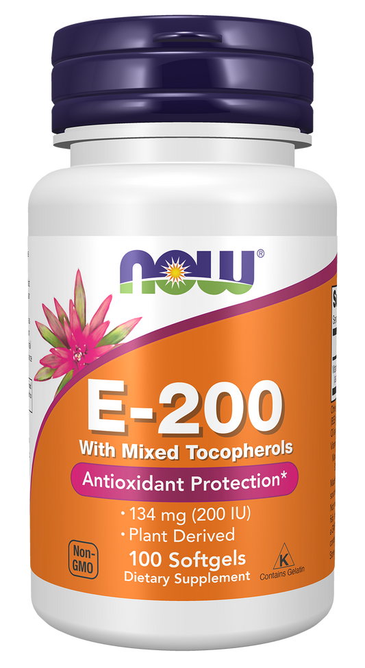 Vitamin E-200 with Mixed Tocopherols - 100 softgels