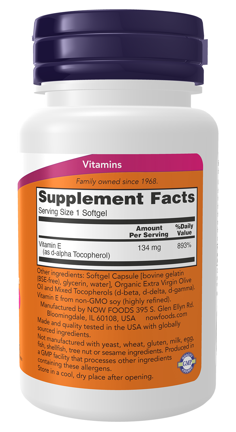 Vitamin E-200 with Mixed Tocopherols - 100 softgels
