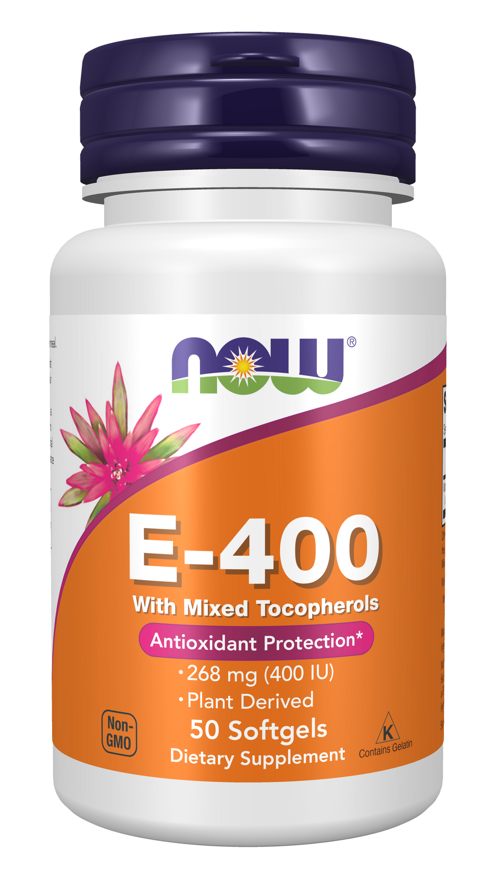 NOW Foods Vitamin E-400 - Natural (Mixed Tocopherols) - 50 softgels