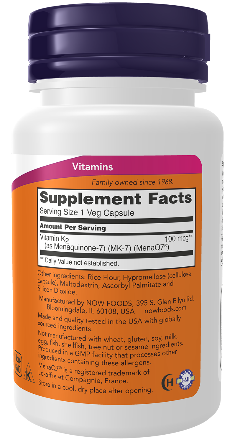 MK-7 Vitamin K-2, 100mcg - 60 vcaps