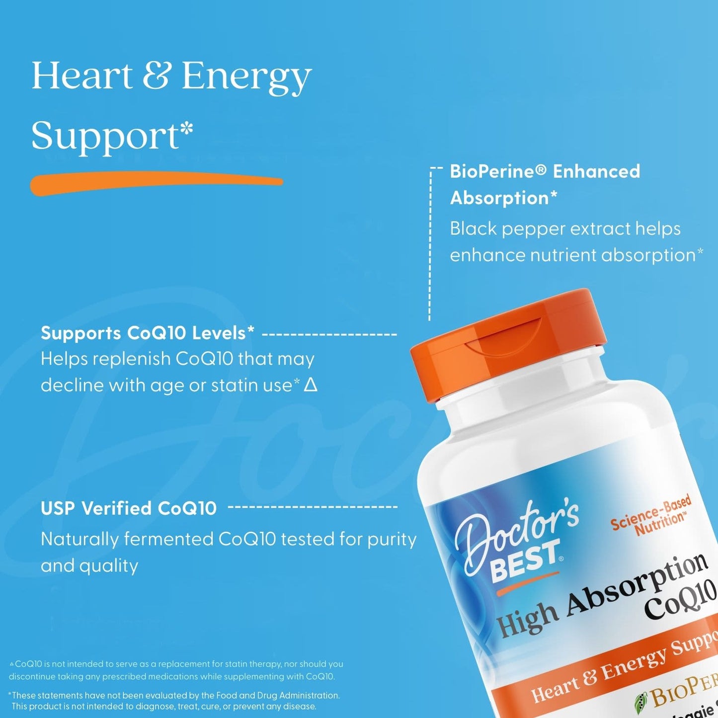 High Absorption CoQ10 with BioPerine, 200mg - 60 veggie softgels