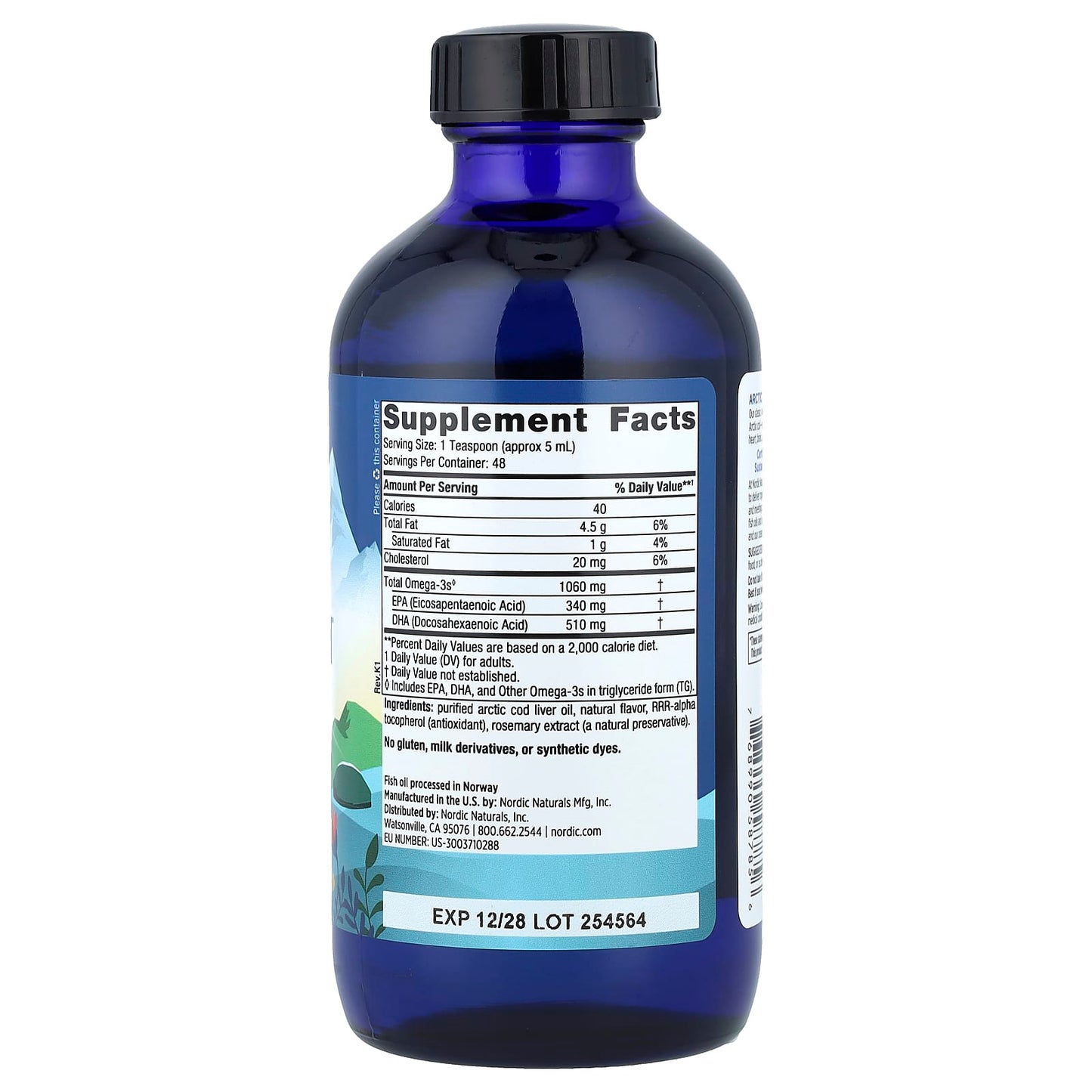 Arctic Cod Liver Oil, 1060mg Strawberry - 237 ml.