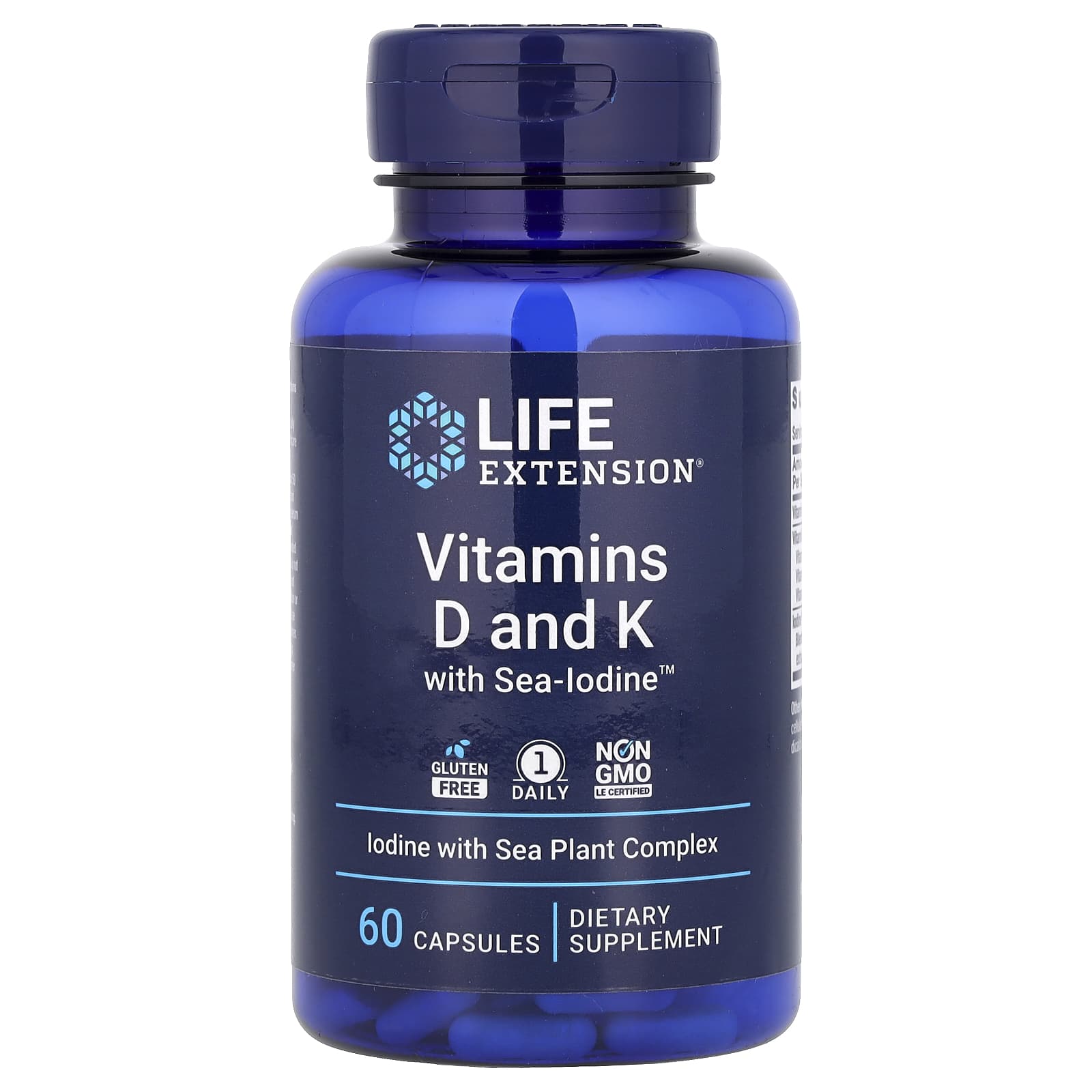 Vitamins D and K with Sea-Iodine - 60 caps