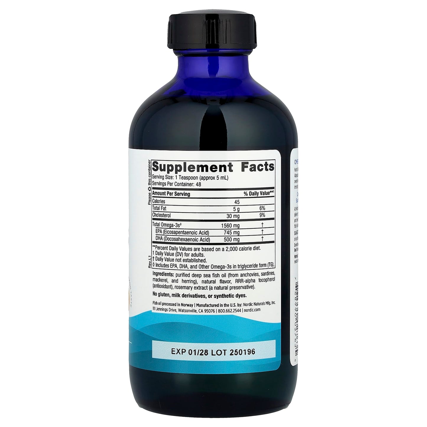 Omega-3, 1560mg Lemon - 237 ml.