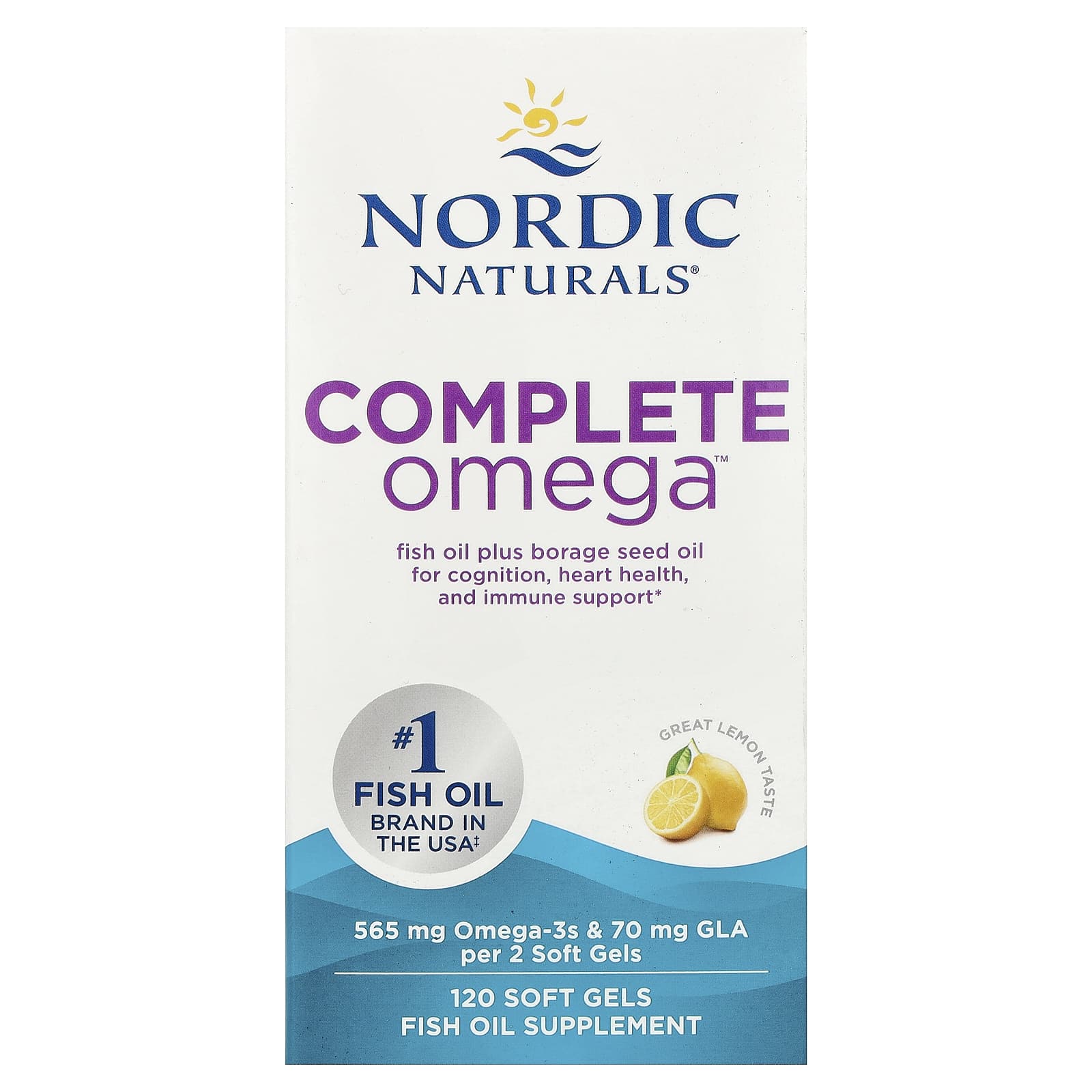 Complete Omega-D3, 565mg Lemon - 120 softgels