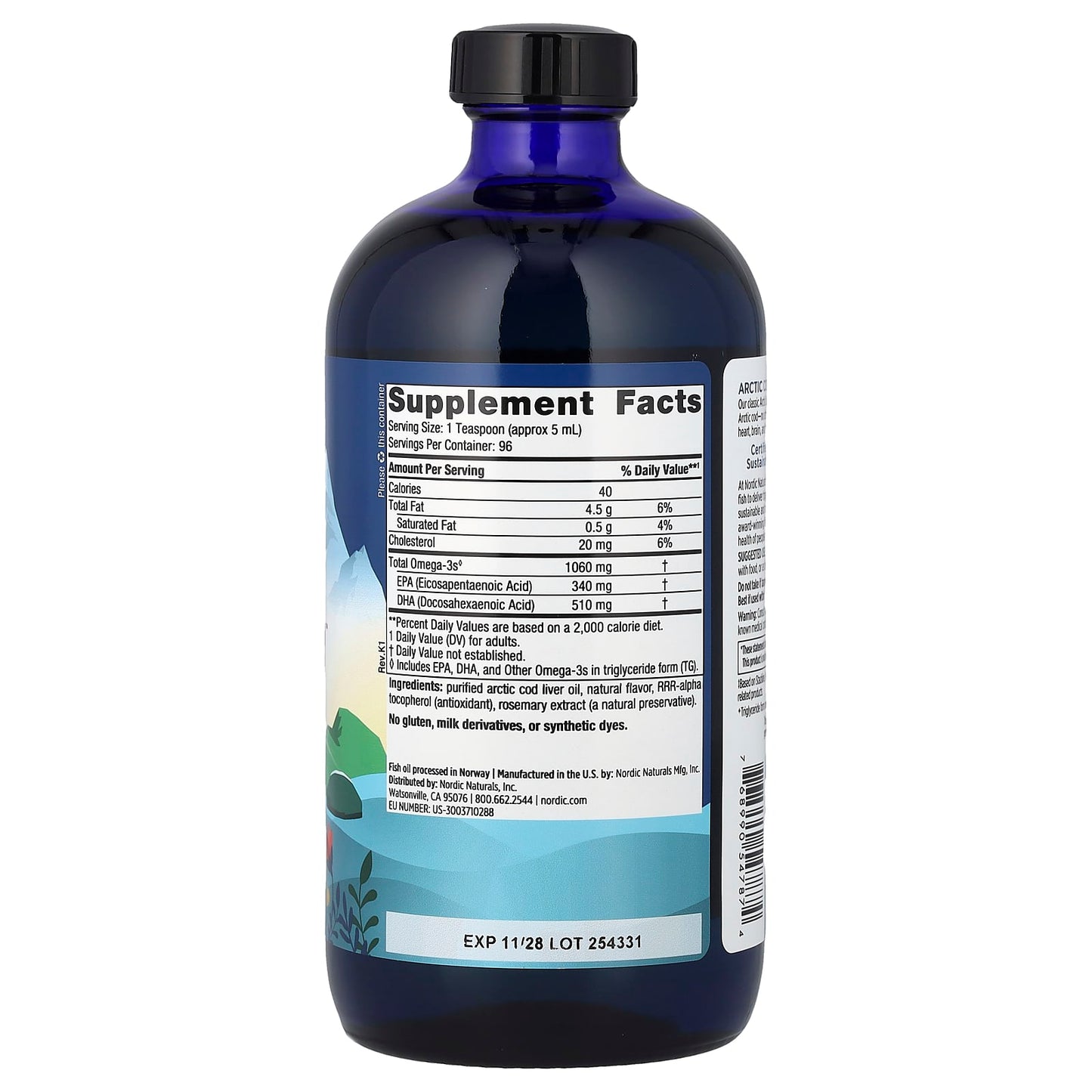 Arctic Cod Liver Oil, 1060mg Orange - 237 ml.