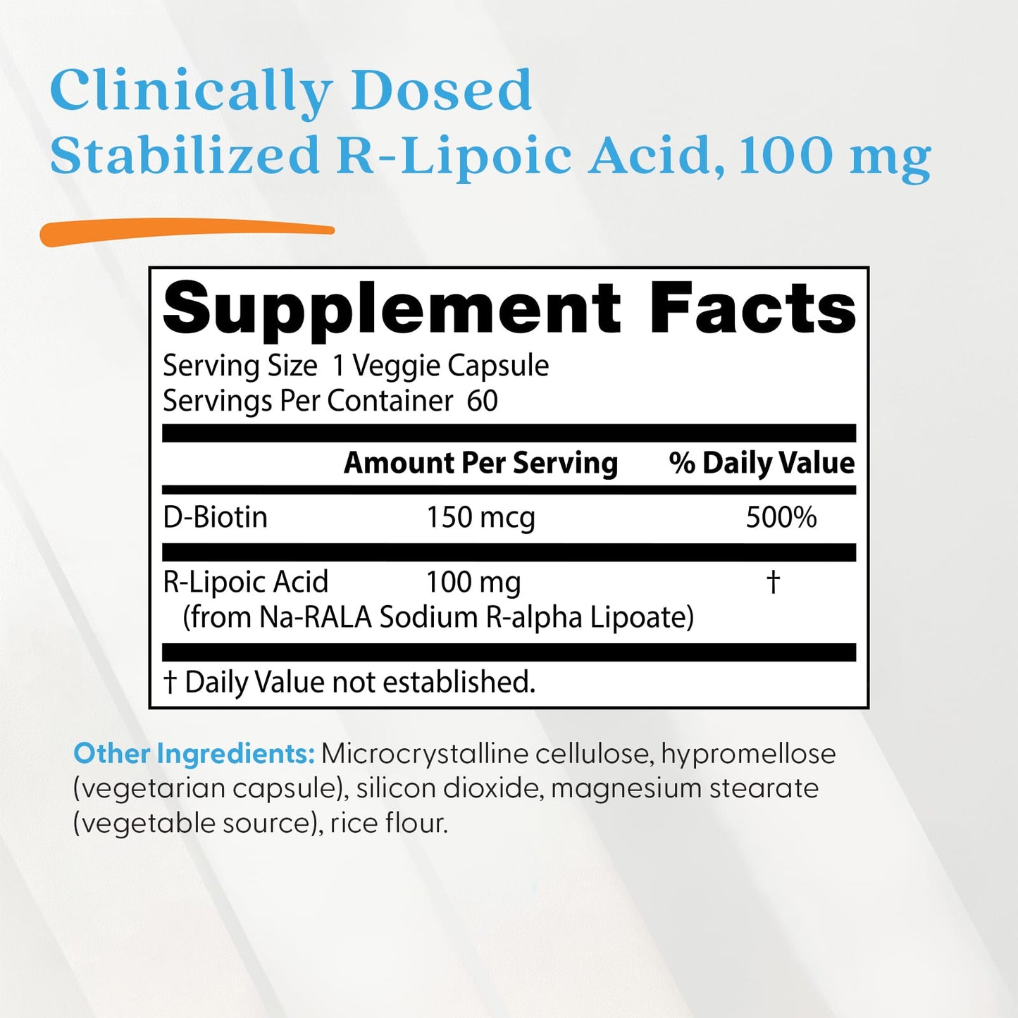Stabilized R-Lipoic Acid, 100mg - 60 vcaps