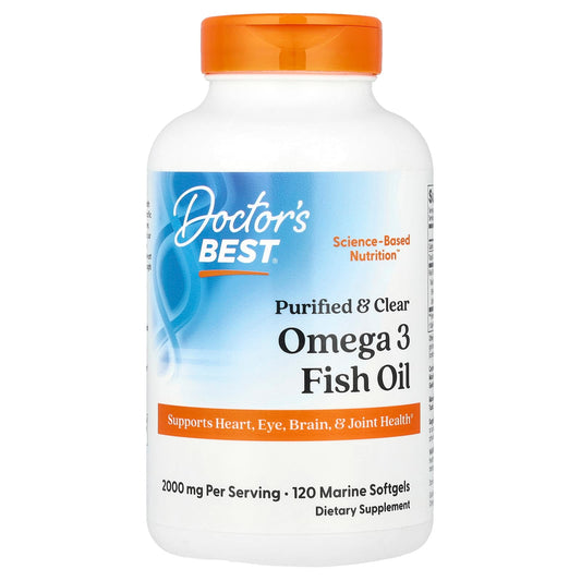 Purified & Clear Omega 3 Fish Oil, 1000mg - 120 marine softgels