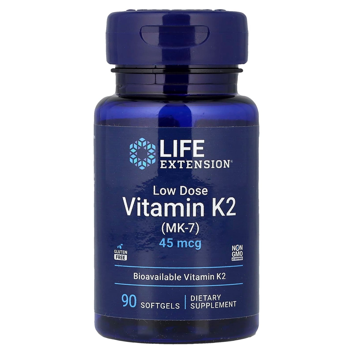 Low Dose Vitamin K2 (MK-7), 45mcg - 90 softgels