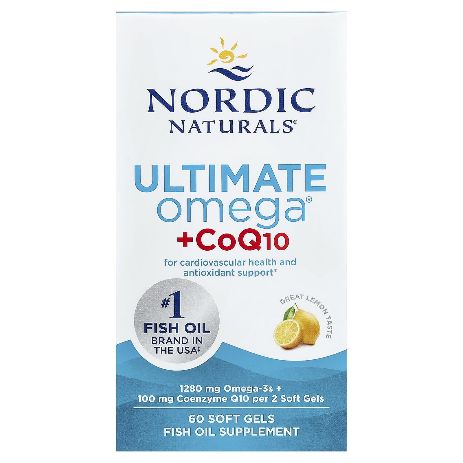 Ultimate Omega + CoQ10, 1280mg Lemon (EAN 768990891151) - 60 softgels