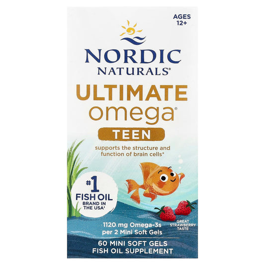 Ultimate Omega Fish Oil Junior, 680mg Strawberry - 90 mini softgels