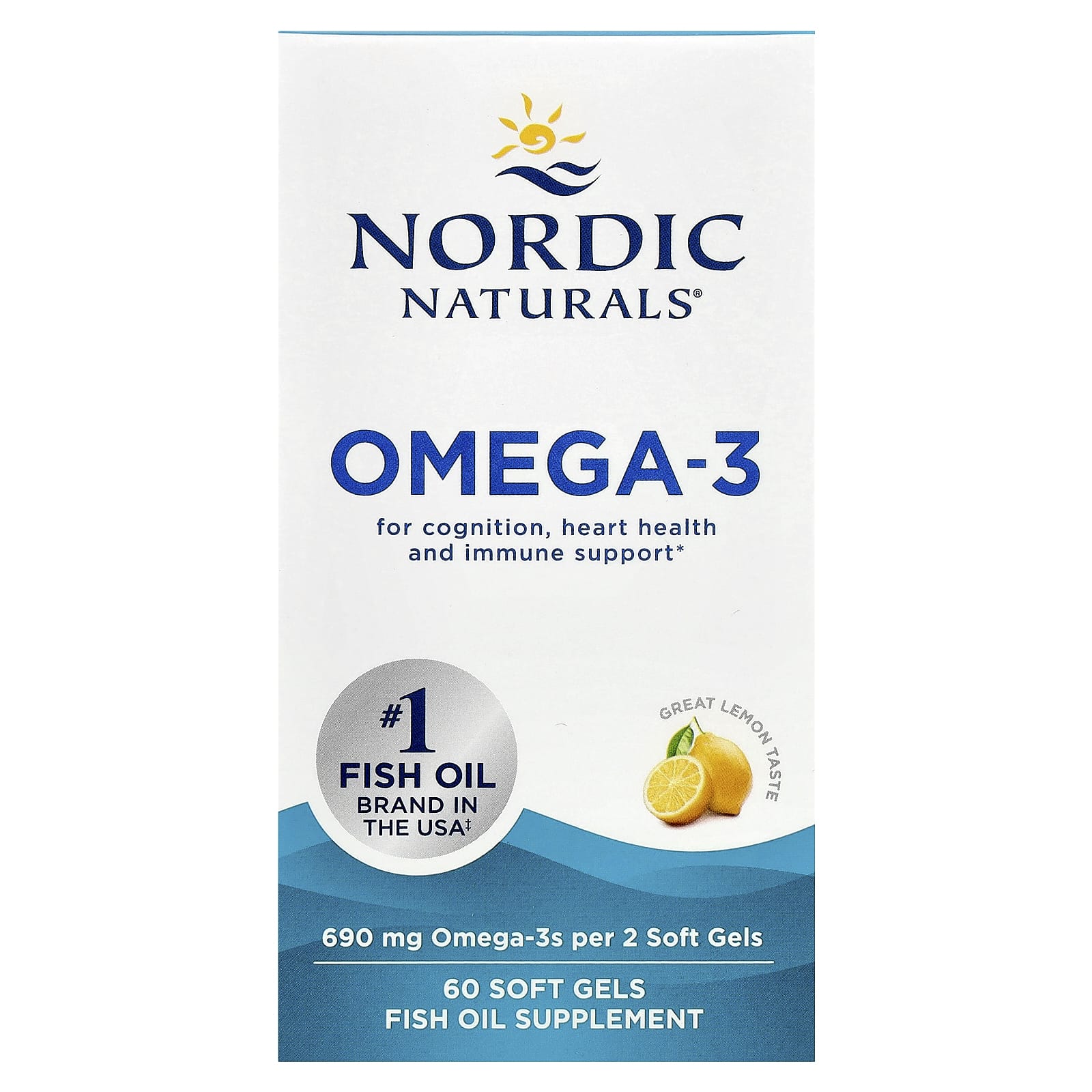 Omega-3, 690mg Lemon - 60 softgels