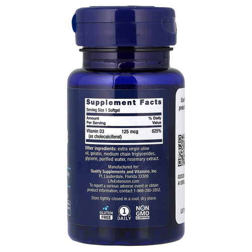 Life Extension Vitamin D3, 5000IU - 60 softgels - image 2