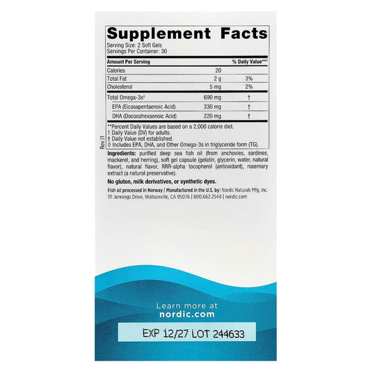 Omega-3, 690mg Lemon - 60 softgels
