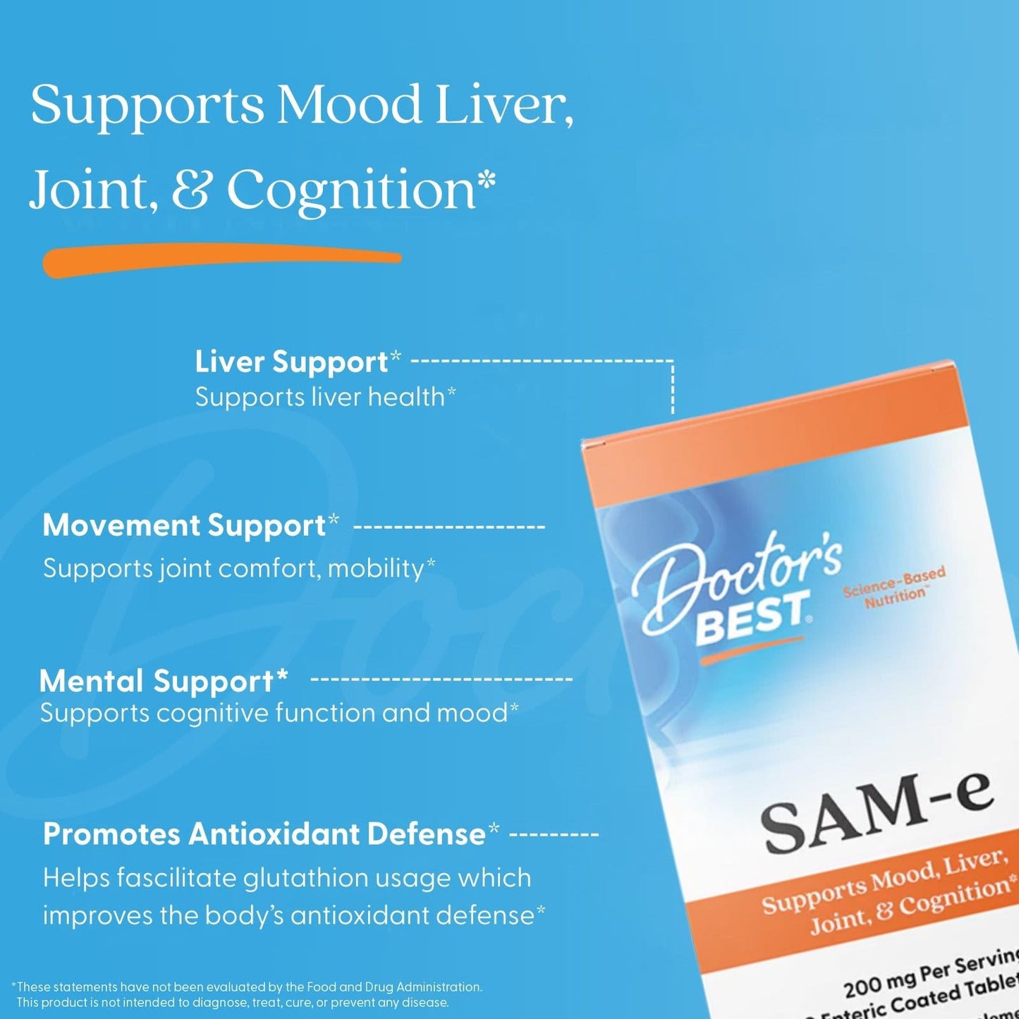 SAM-e, 400mg Double-Strength - 60 tablets