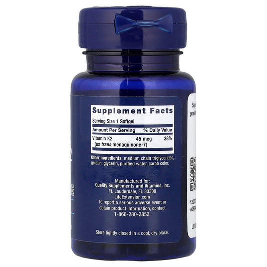 Low Dose Vitamin K2 (MK-7), 45mcg - 90 softgels