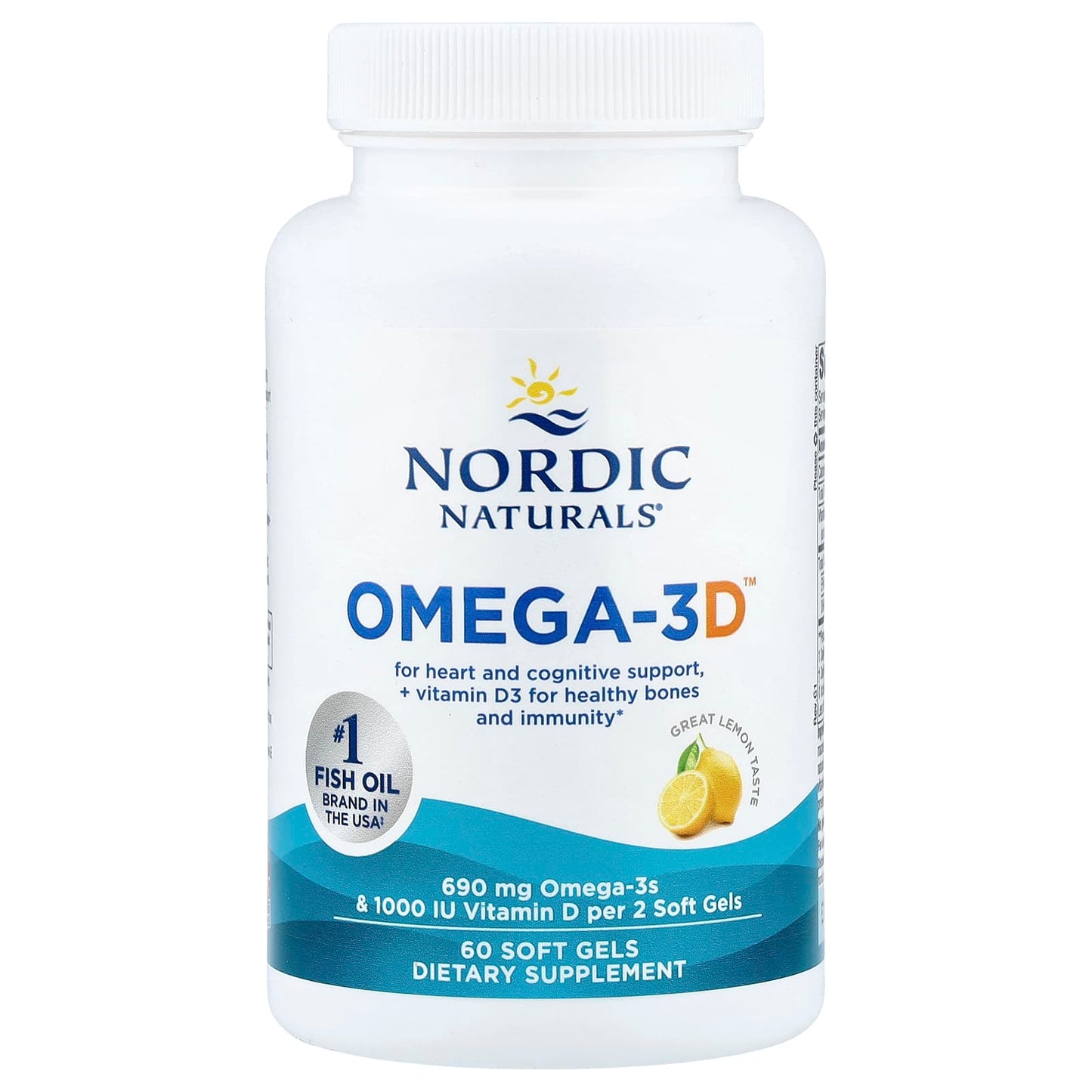 Omega-3D, 690mg Lemon - 60 softgels