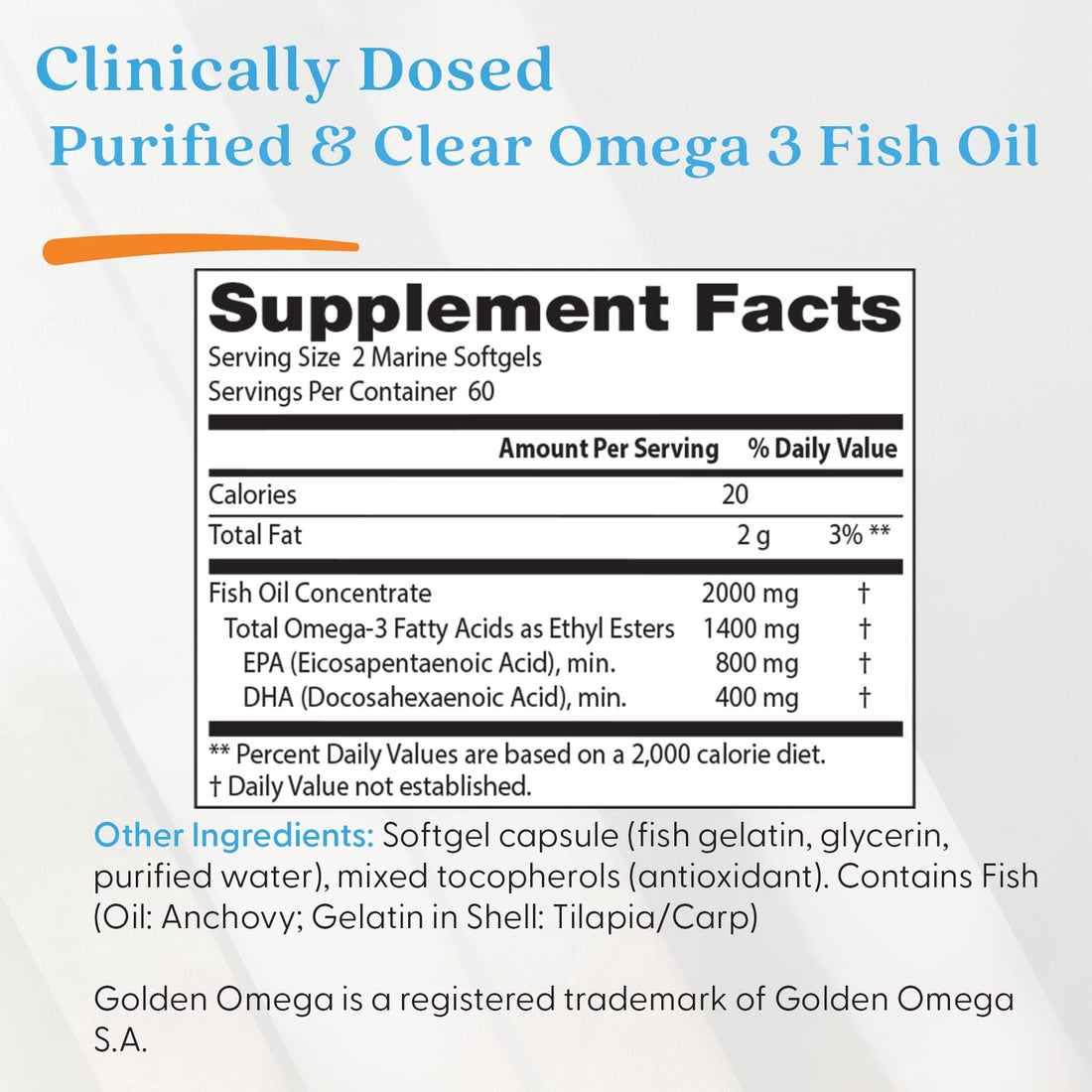 Doctor's Best Purified & Clear Omega 3 Fish Oil, 1000mg - 120 marine softgels - image 5