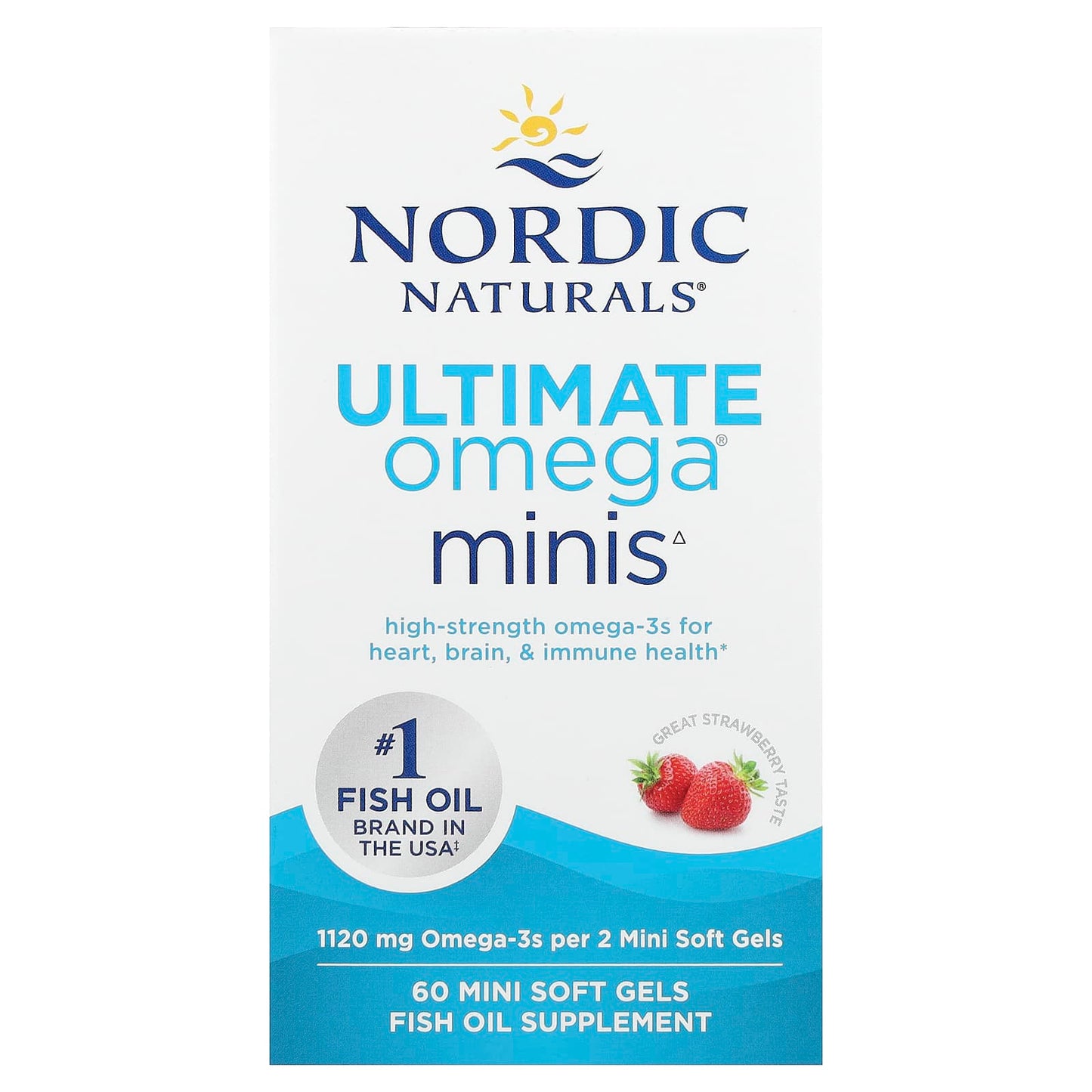 Ultimate Omega 2X Mini, 1120mg Strawberry - 60 mini softgels