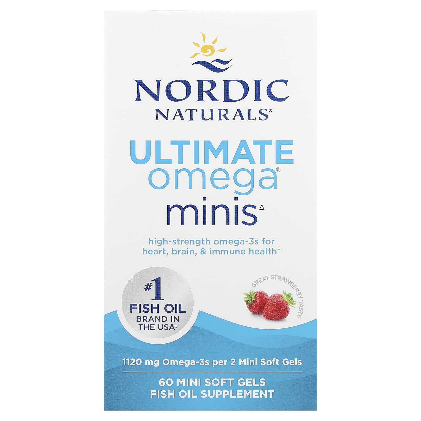 Ultimate Omega 2X Mini, 1120mg Strawberry - 60 mini softgels