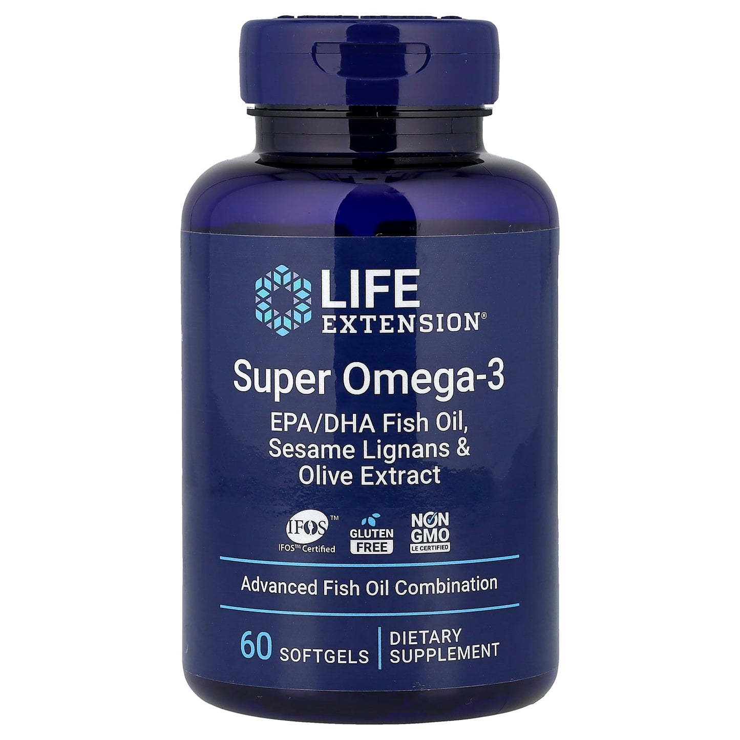 Super Omega-3 EPA/DHA Fish Oil, Sesame Lignans & Olive Extract - 120 softgels