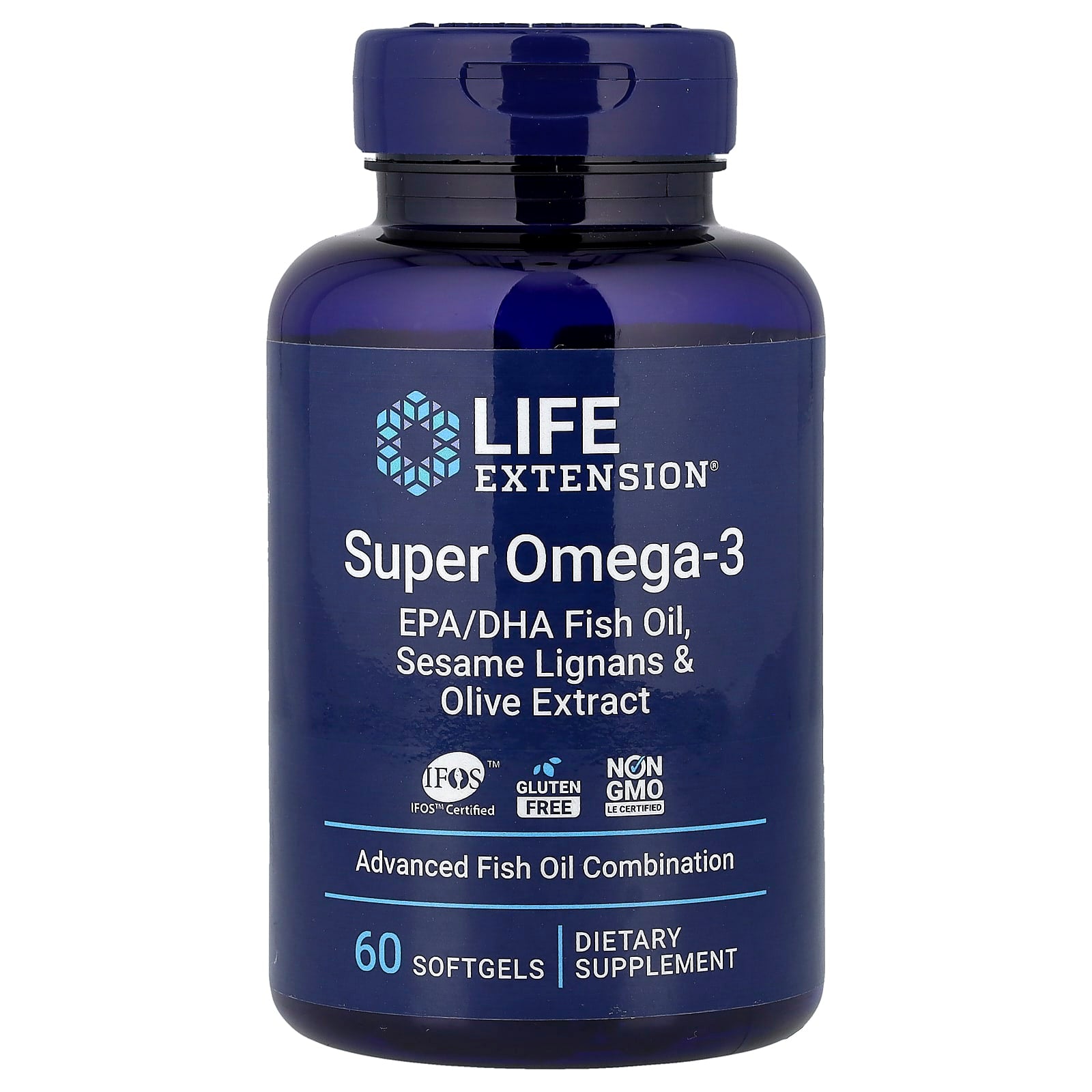 Super Omega-3 EPA/DHA Fish Oil, Sesame Lignans & Olive Extract - 120 softgels